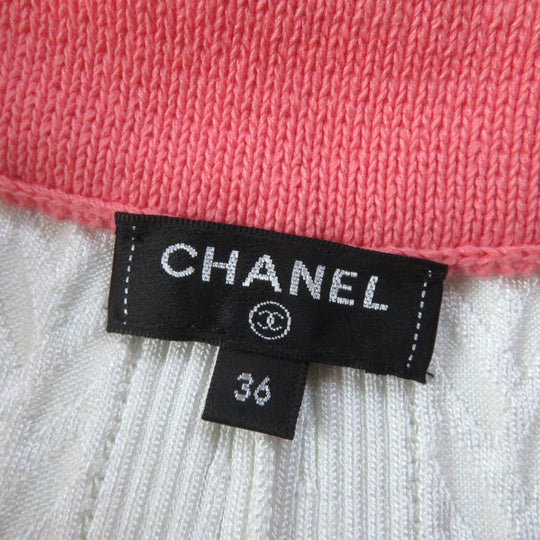 CHANEL Pants P61499 Main: 90% viscose, 5% polyester, 4% cotton, 1% polyurethane White pink Women 36 Used Authentic