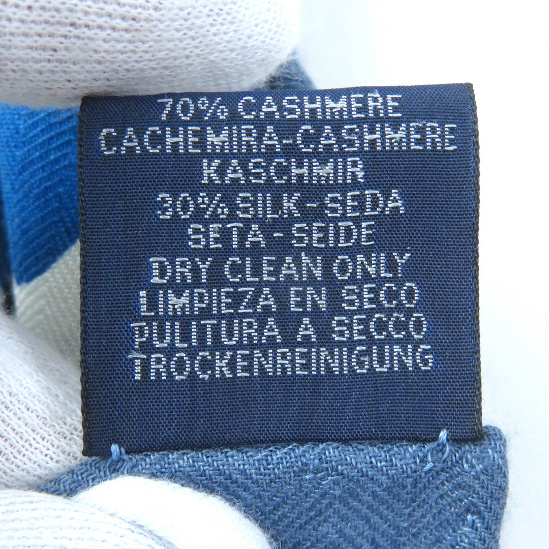 HERMES scarf Main: 70% cashmere, Main: 30% silk blue Libre Comme Pegase Women Used Authentic
