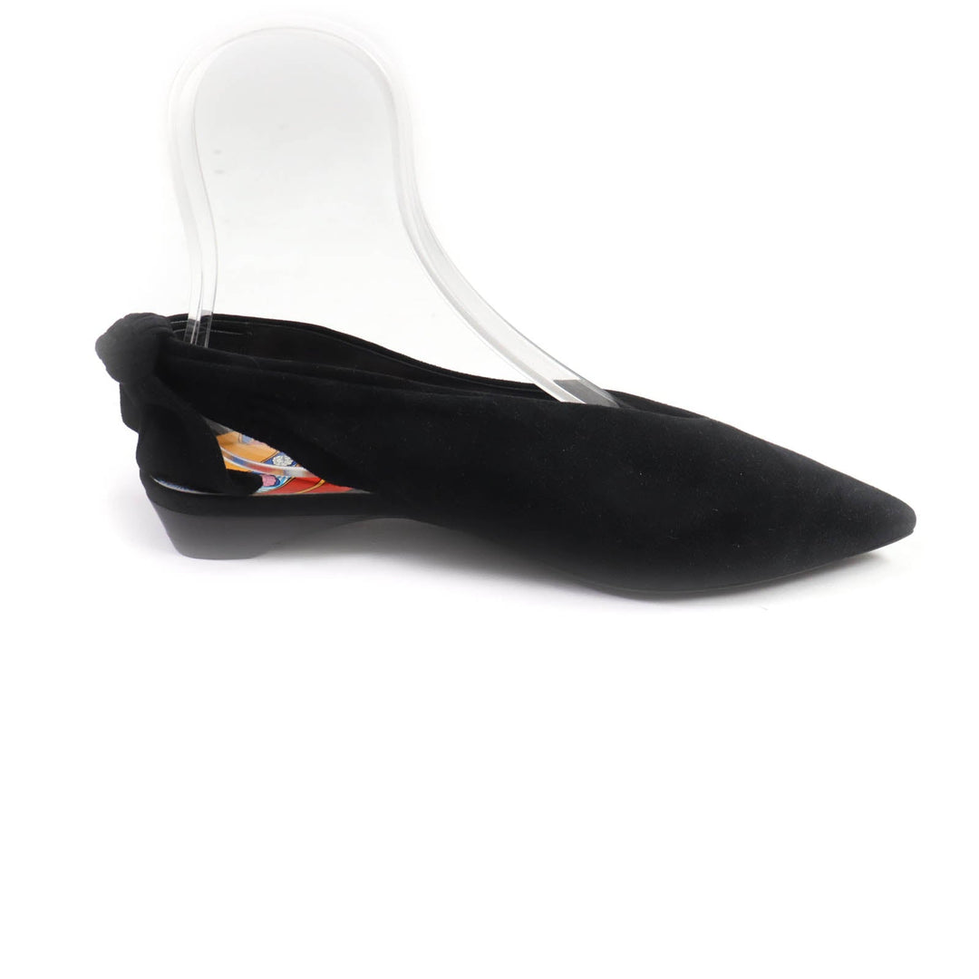 HERMES pumps Main: Suede leather black Women 39 Used Authentic