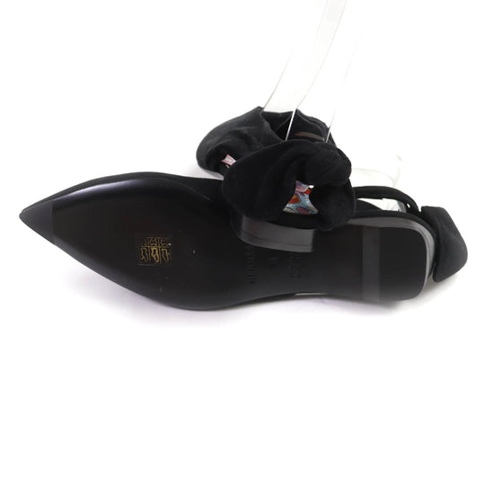 HERMES pumps Main: Suede leather black Women 39 Used Authentic