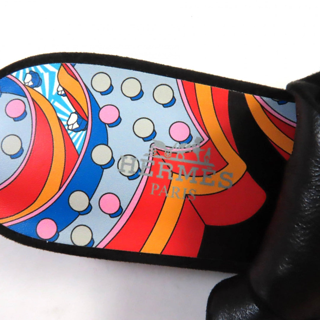 HERMES pumps Main: Suede leather black Women 39 Used Authentic