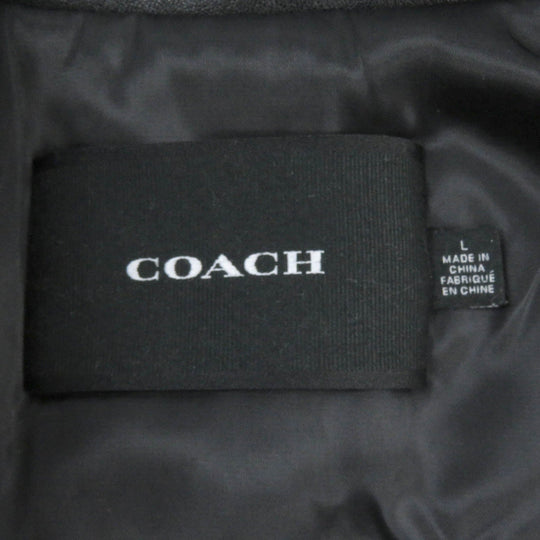 COACH Bomber jacket CF803 Outer: Lamb leather, Lining: 52% polyester, Lining: 48% rayon, Filling: 100% polyester, Rib: 64% acrylic, 27% wool, 8% nylon, 1% polyurethane Leather: Cowhide black mens L Used Authentic