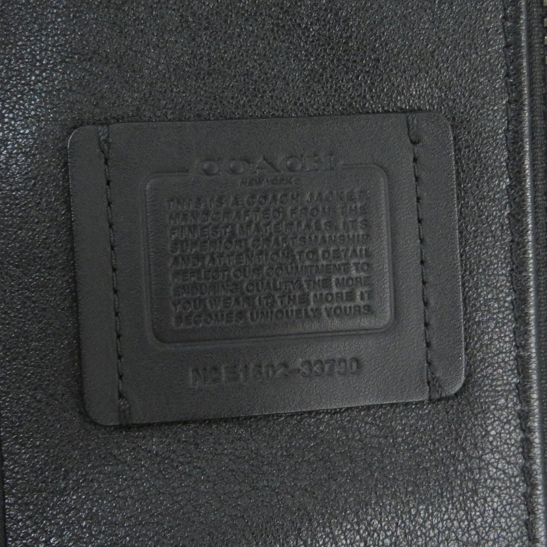 COACH Bomber jacket CF803 Outer: Lamb leather, Lining: 52% polyester, Lining: 48% rayon, Filling: 100% polyester, Rib: 64% acrylic, 27% wool, 8% nylon, 1% polyurethane Leather: Cowhide black mens L Used Authentic