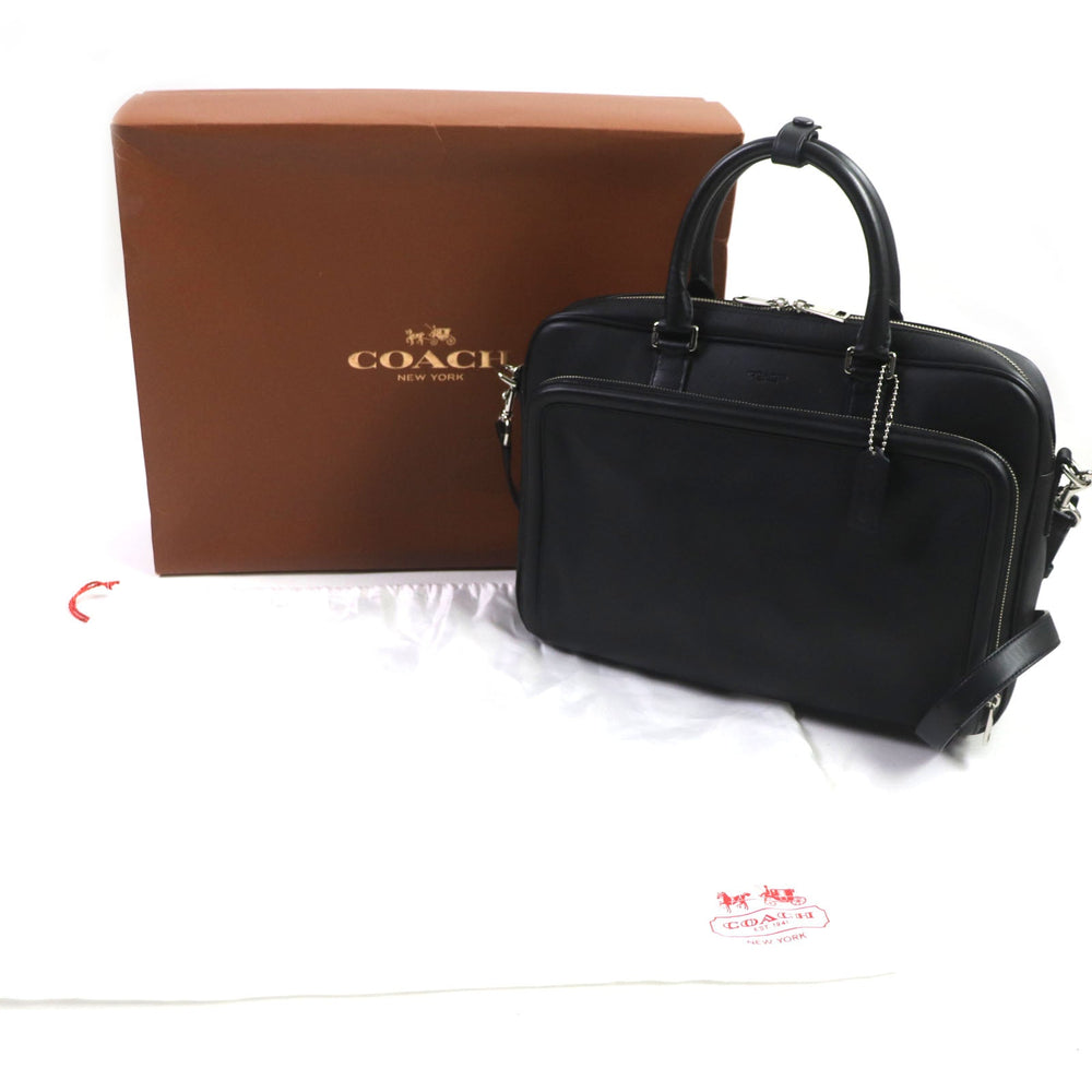 COACH Briefcase 71330 Safiano leather black Crosby mens Used Authentic