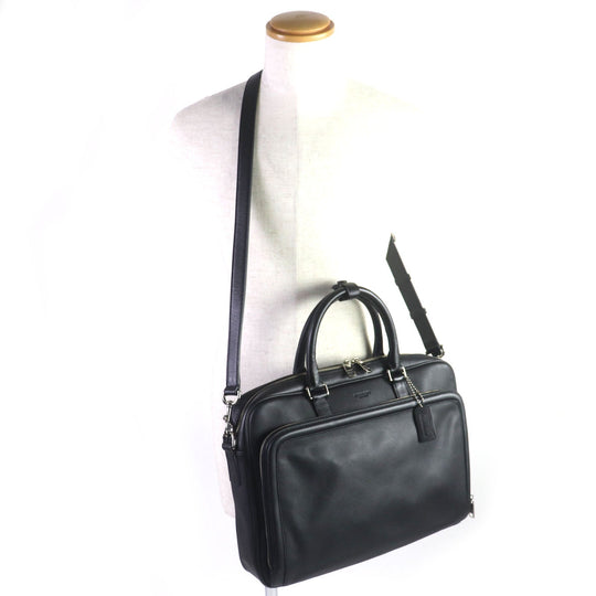 COACH Briefcase 71330 Safiano leather black Crosby mens Used Authentic