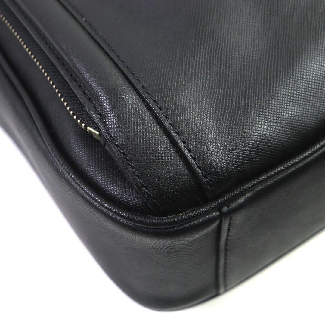 COACH Briefcase 71330 Safiano leather black Crosby mens Used Authentic