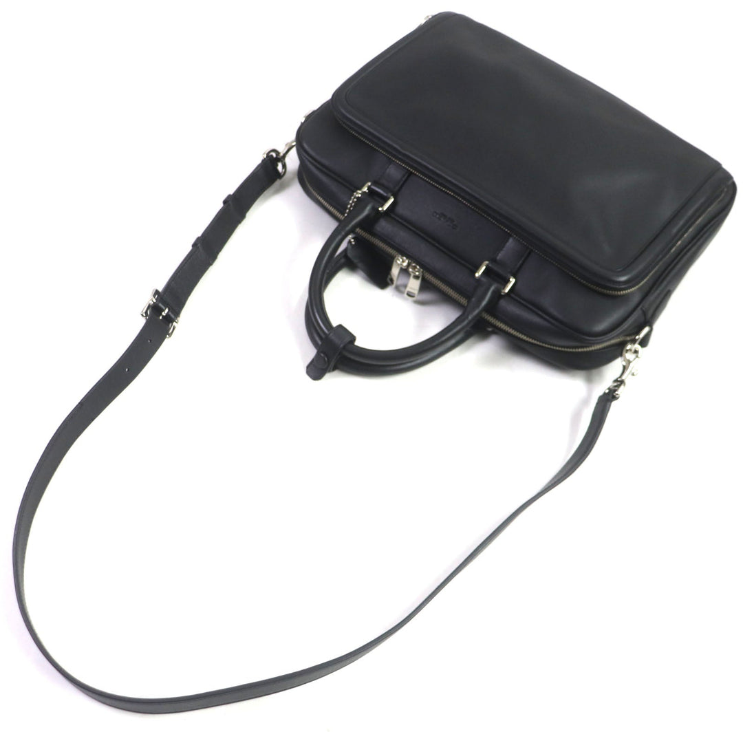 COACH Briefcase 71330 Safiano leather black Crosby mens Used Authentic