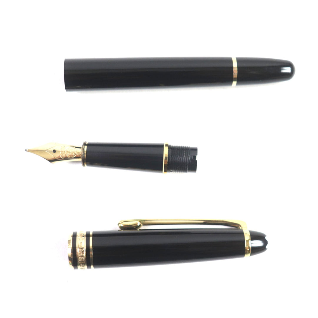 MONTBLANC fountain pen Pen point: K14 Black gold Meisterstck Classic mens Used Authentic