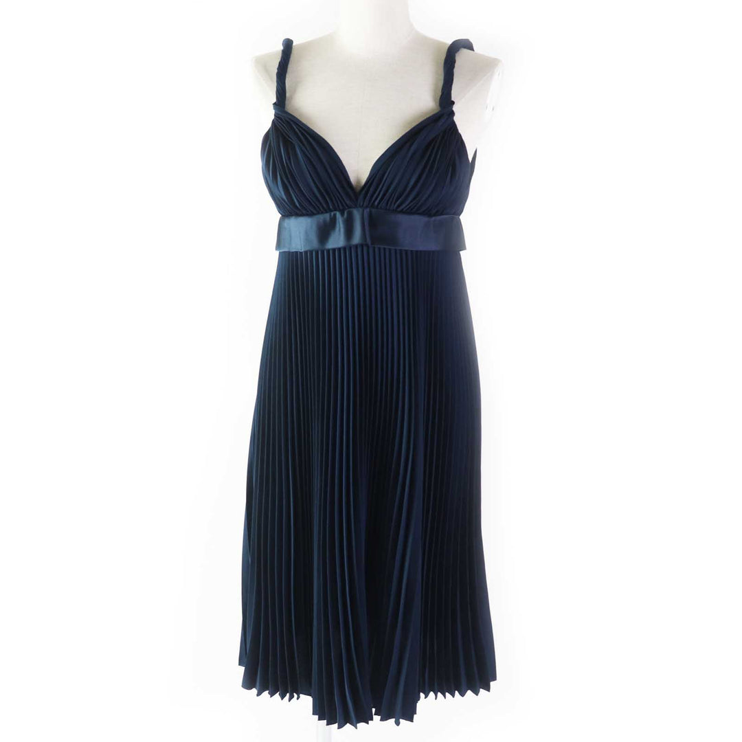 BURBERRY one piece 8038788 Outer: 100% polyester, part: 100% silk, part: 55% cotton, part: 45% viscose Navy Women 38 Used Authentic