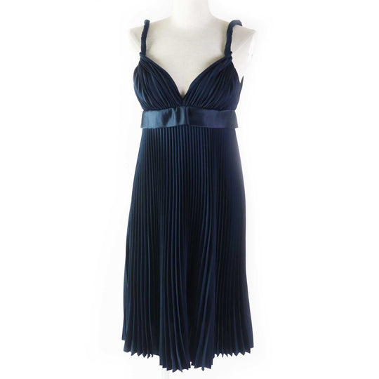 BURBERRY one piece 8038788 Outer: 100% polyester, part: 100% silk, part: 55% cotton, part: 45% viscose Navy Women 38 Used Authentic