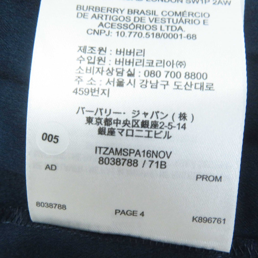 BURBERRY one piece 8038788 Outer: 100% polyester, part: 100% silk, part: 55% cotton, part: 45% viscose Navy Women 38 Used Authentic