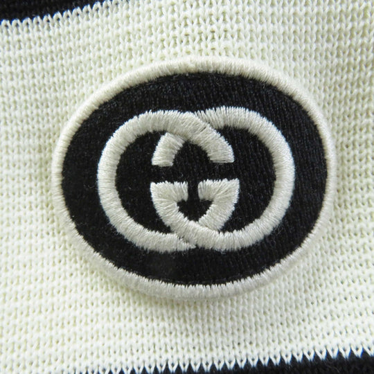 GUCCI one piece 731592 Outer: 100% cotton, Part: 94% cotton, Part: 5% nylon, Part: 1% polyurethane, Applique: 100% polyester White black Women S Used Authentic