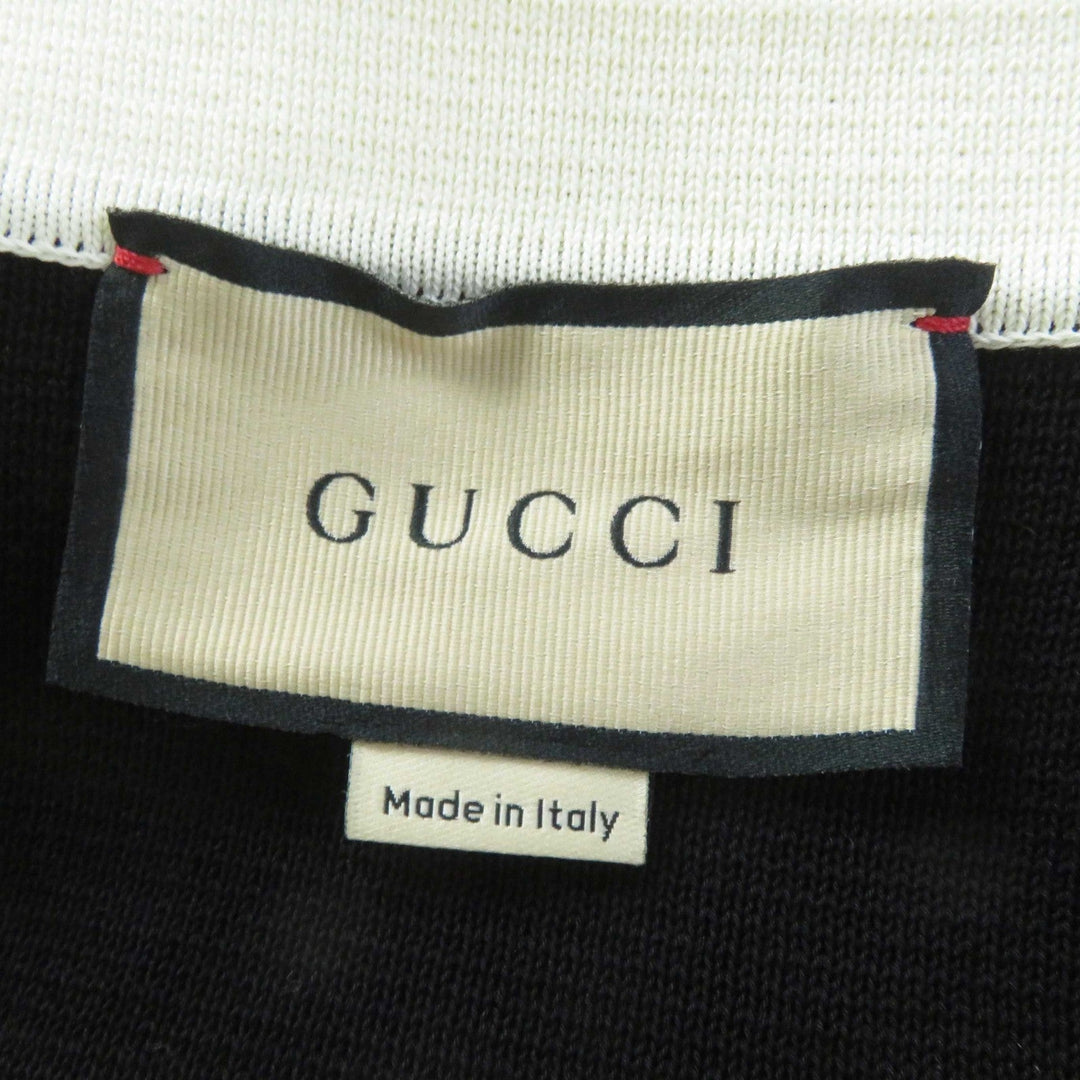 GUCCI one piece 731592 Outer: 100% cotton, Part: 94% cotton, Part: 5% nylon, Part: 1% polyurethane, Applique: 100% polyester White black Women S Used Authentic