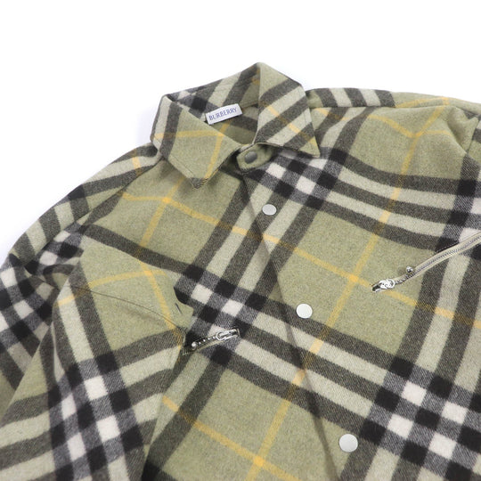 BURBERRY Long sleeve shirt 8076470 Main: 80% wool, Main: 20% nylon khaki mens S Used Authentic