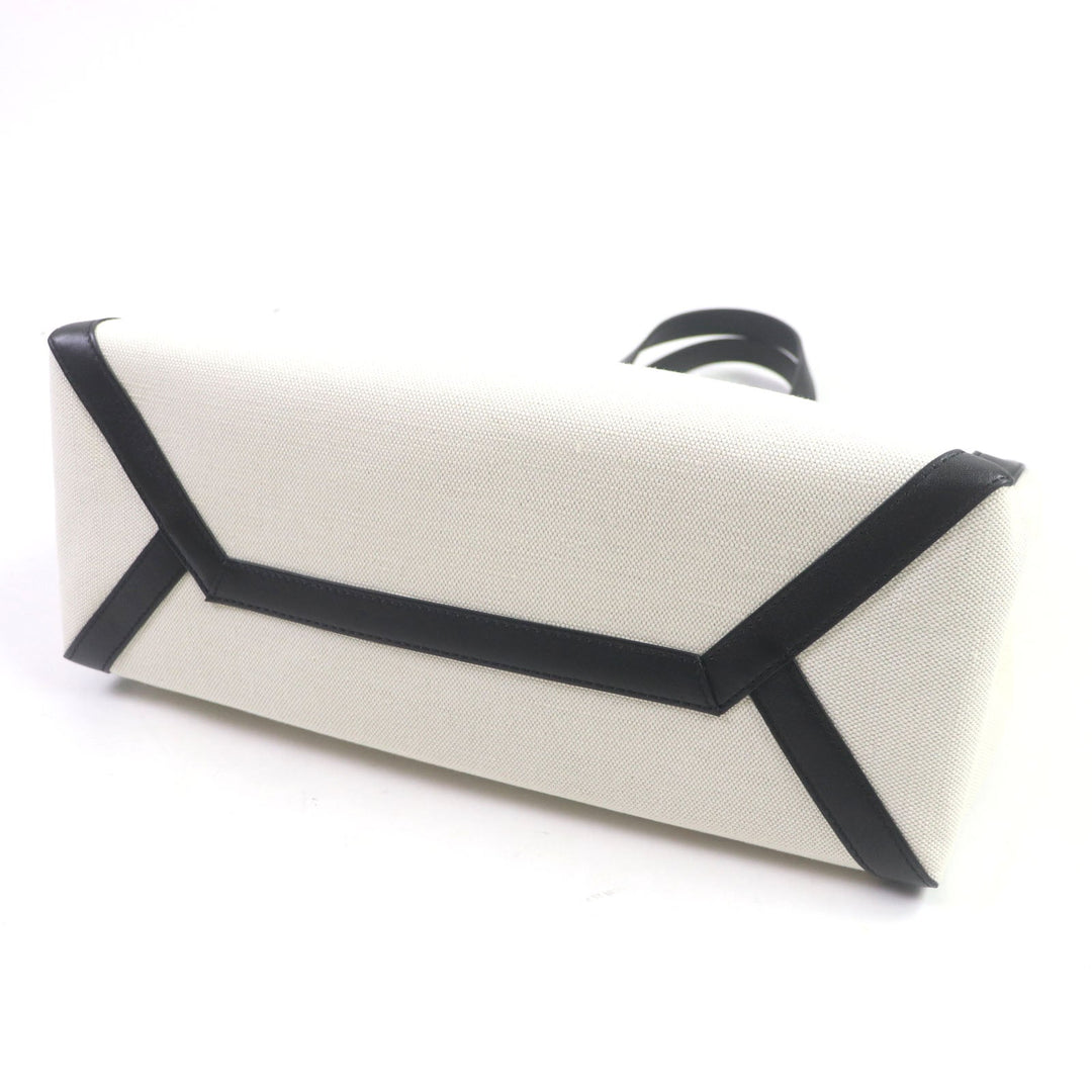 VALENTINO Tote Bag Canvas, Leather White black VLTN mens(Unisex) Used Authentic