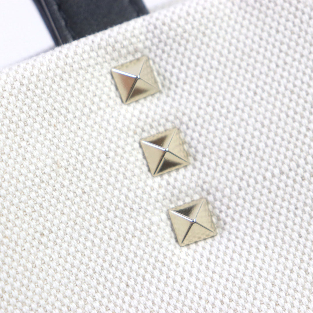 VALENTINO Tote Bag Canvas, Leather White black VLTN mens(Unisex) Used Authentic