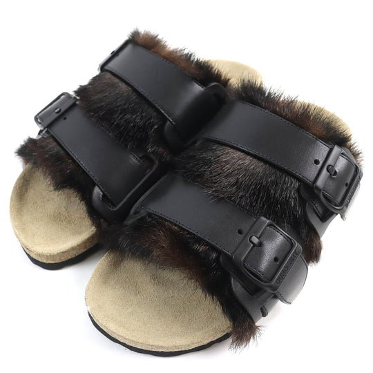 BURBERRY Sandals 8043609 Main: Leather, Part: Faux fur black mens 40 Used Authentic
