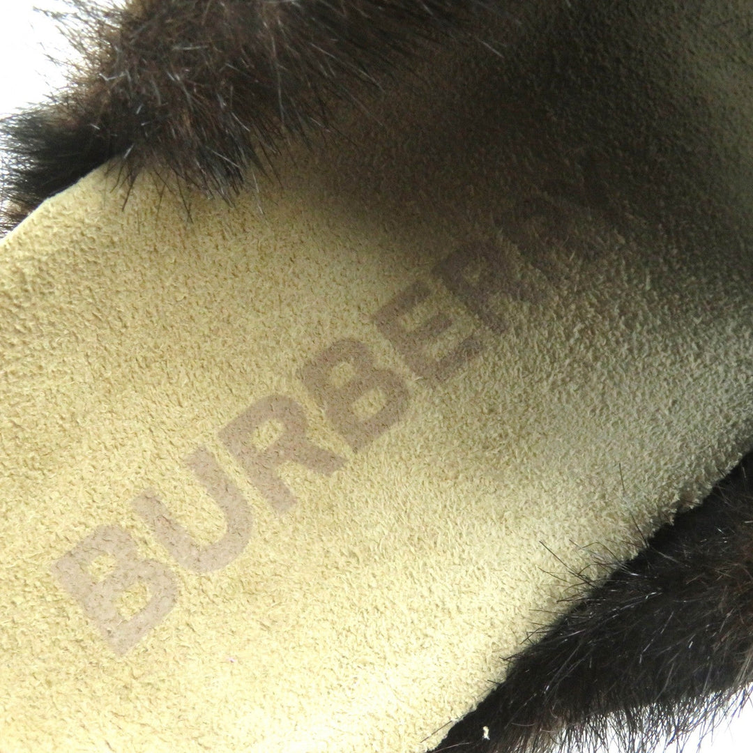 BURBERRY Sandals 8043609 Main: Leather, Part: Faux fur black mens 40 Used Authentic