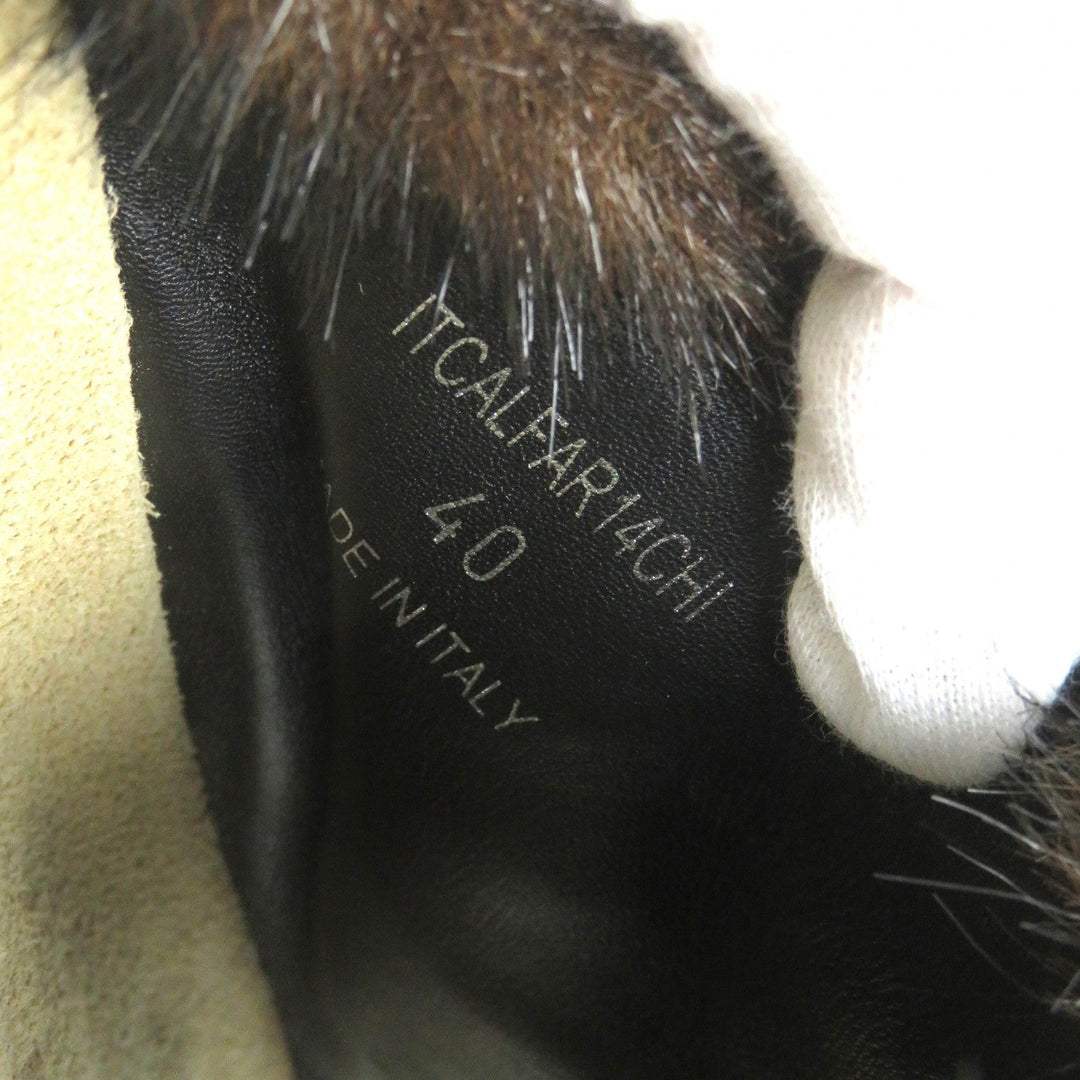 BURBERRY Sandals 8043609 Main: Leather, Part: Faux fur black mens 40 Used Authentic