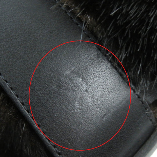 BURBERRY Sandals 8043609 Main: Leather, Part: Faux fur black mens 40 Used Authentic