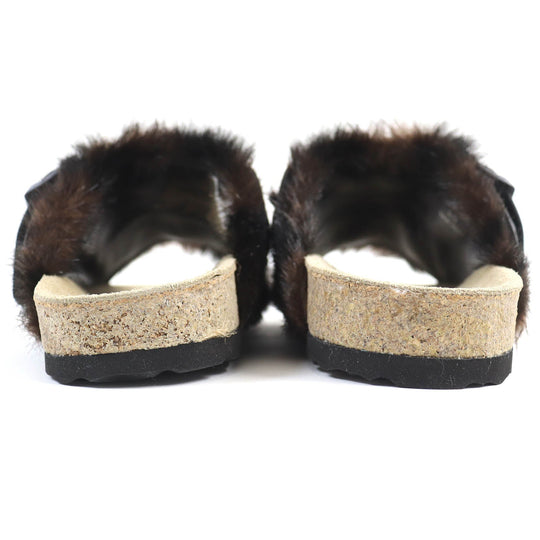 BURBERRY Sandals 8043609 Main: Leather, Part: Faux fur black mens 40 Used Authentic