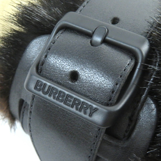 BURBERRY Sandals 8043609 Main: Leather, Part: Faux fur black mens 40 Used Authentic