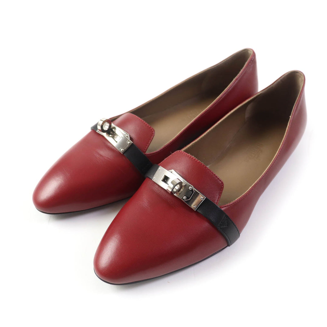HERMES pumps Main: Leather Bordeaux Black Women 36 Used Authentic