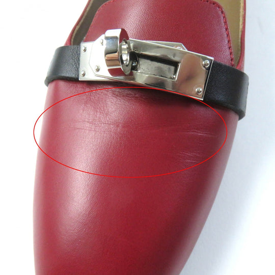 HERMES pumps Main: Leather Bordeaux Black Women 36 Used Authentic