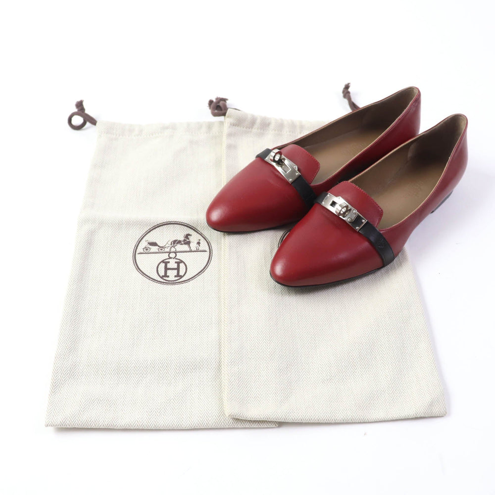 HERMES pumps Main: Leather Bordeaux Black Women 36 Used Authentic