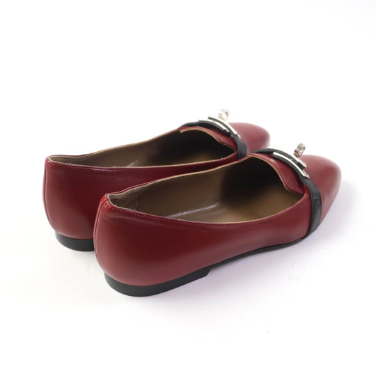 HERMES pumps Main: Leather Bordeaux Black Women 36 Used Authentic