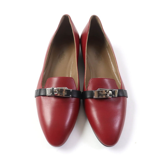 HERMES pumps Main: Leather Bordeaux Black Women 36 Used Authentic