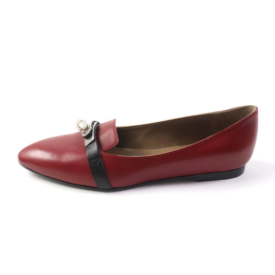 HERMES pumps Main: Leather Bordeaux Black Women 36 Used Authentic