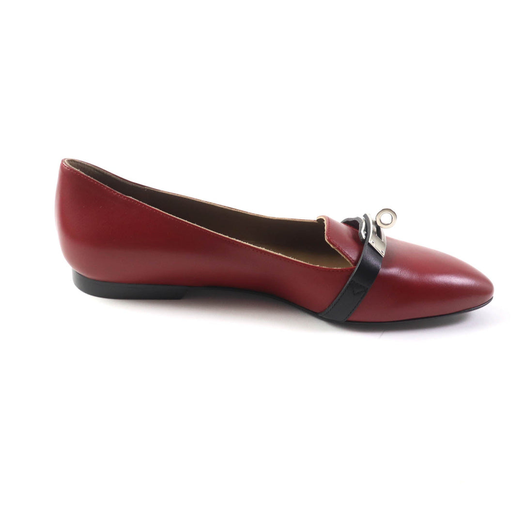 HERMES pumps Main: Leather Bordeaux Black Women 36 Used Authentic