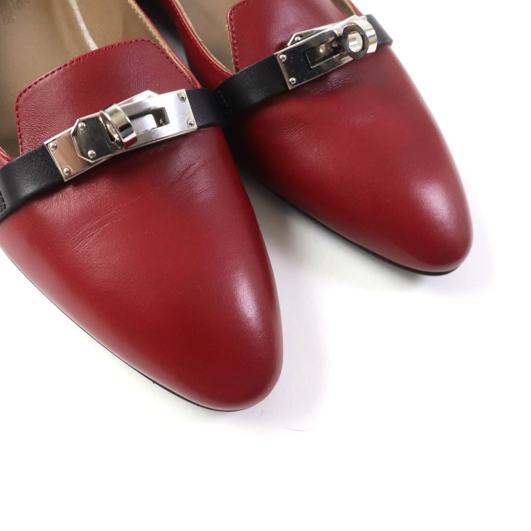 HERMES pumps Main: Leather Bordeaux Black Women 36 Used Authentic