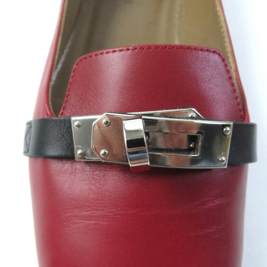 HERMES pumps Main: Leather Bordeaux Black Women 36 Used Authentic