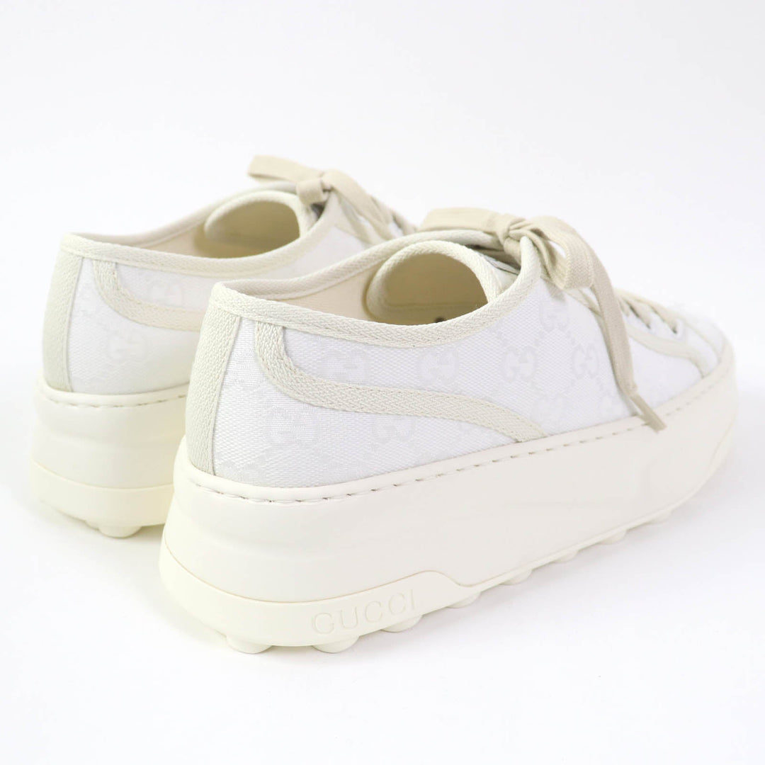 GUCCI Low cut sneakers 746767 Main: GG canvas white TENNIS 1977 Women 39.5 Used Authentic
