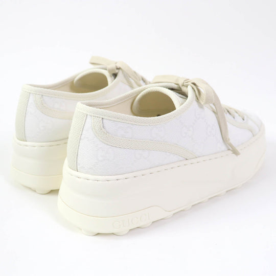 GUCCI Low cut sneakers 746767 Main: GG canvas white TENNIS 1977 Women 39.5 Used Authentic