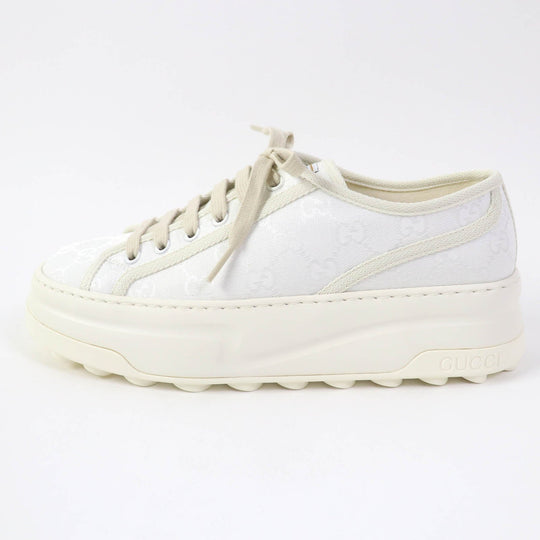 GUCCI Low cut sneakers 746767 Main: GG canvas white TENNIS 1977 Women 39.5 Used Authentic