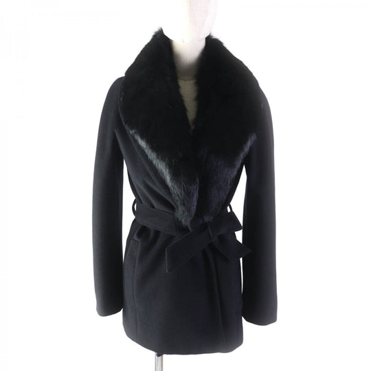 BURBERRY LONDON coat Outer: 65% Angora, Outer: 35% Wool, Lining: Cupra, Lining: Polyester black Women 38 Used Authentic