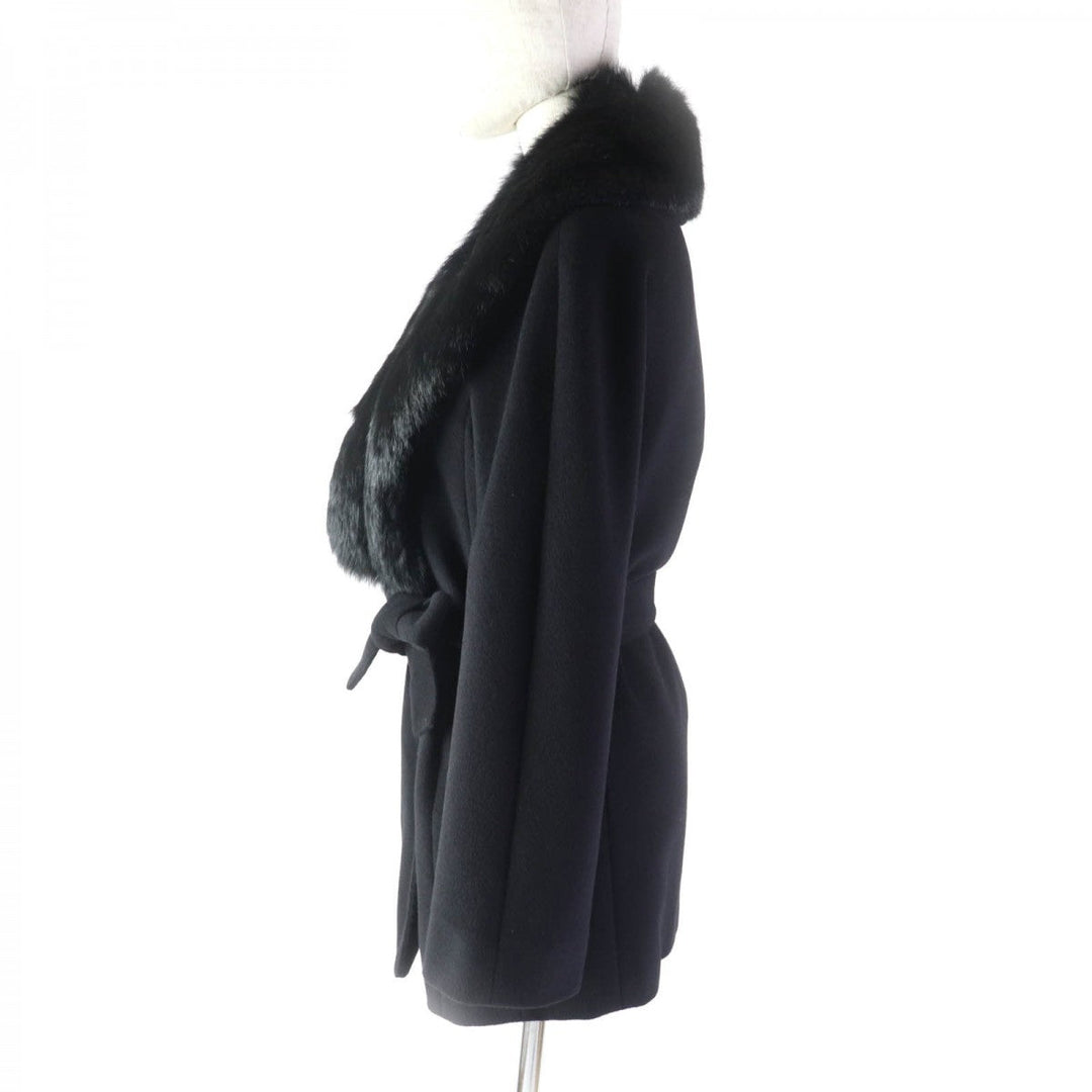 BURBERRY LONDON coat Outer: 65% Angora, Outer: 35% Wool, Lining: Cupra, Lining: Polyester black Women 38 Used Authentic