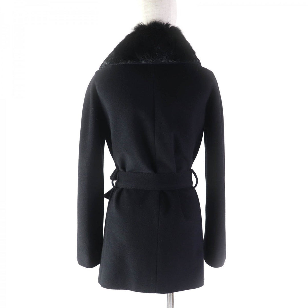 BURBERRY LONDON coat Outer: 65% Angora, Outer: 35% Wool, Lining: Cupra, Lining: Polyester black Women 38 Used Authentic