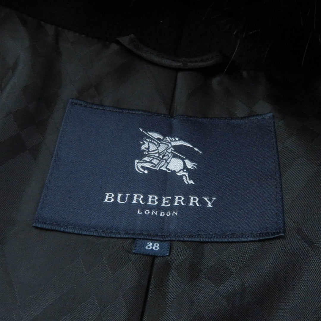 BURBERRY LONDON coat Outer: 65% Angora, Outer: 35% Wool, Lining: Cupra, Lining: Polyester black Women 38 Used Authentic