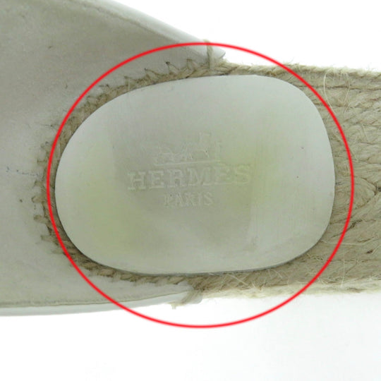 HERMES Sandals Main: Leather white Tivoli Women 37 Used Authentic