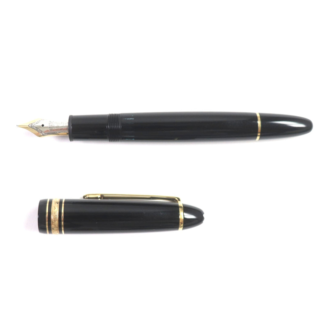 MONTBLANC fountain pen Pen point: K14 Black gold Meisterstck 146 mens Used Authentic