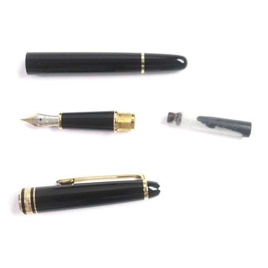 MONTBLANC fountain pen Pen point: K14 Black gold Meisterstck Classic mens Used Authentic