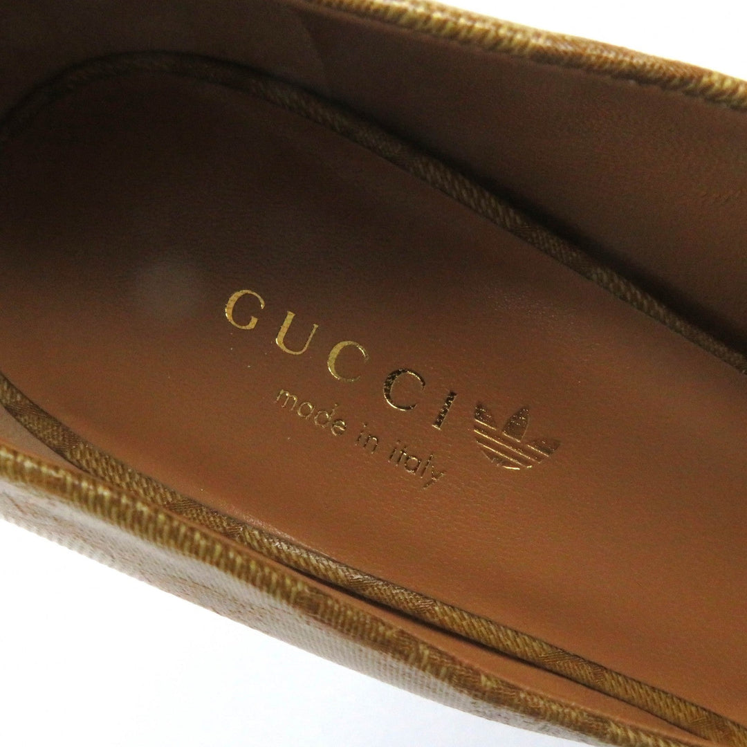 GUCCI pumps 702221 Main: Leather Brown Women 37 Used Authentic
