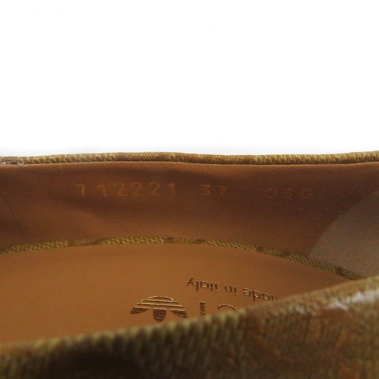 GUCCI pumps 702221 Main: Leather Brown Women 37 Used Authentic