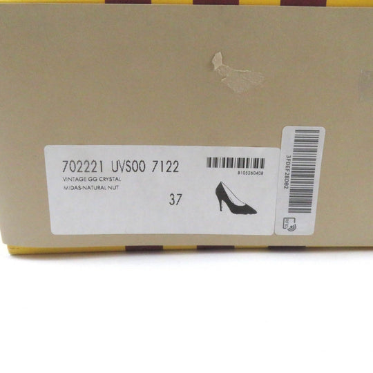 GUCCI pumps 702221 Main: Leather Brown Women 37 Used Authentic