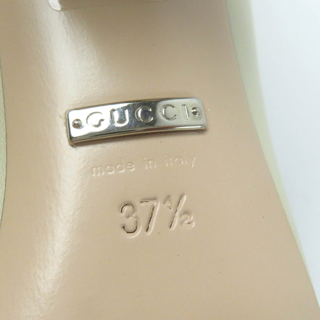 GUCCI pumps 522697 Main: Leather Ivory Women 37.5 Used Authentic