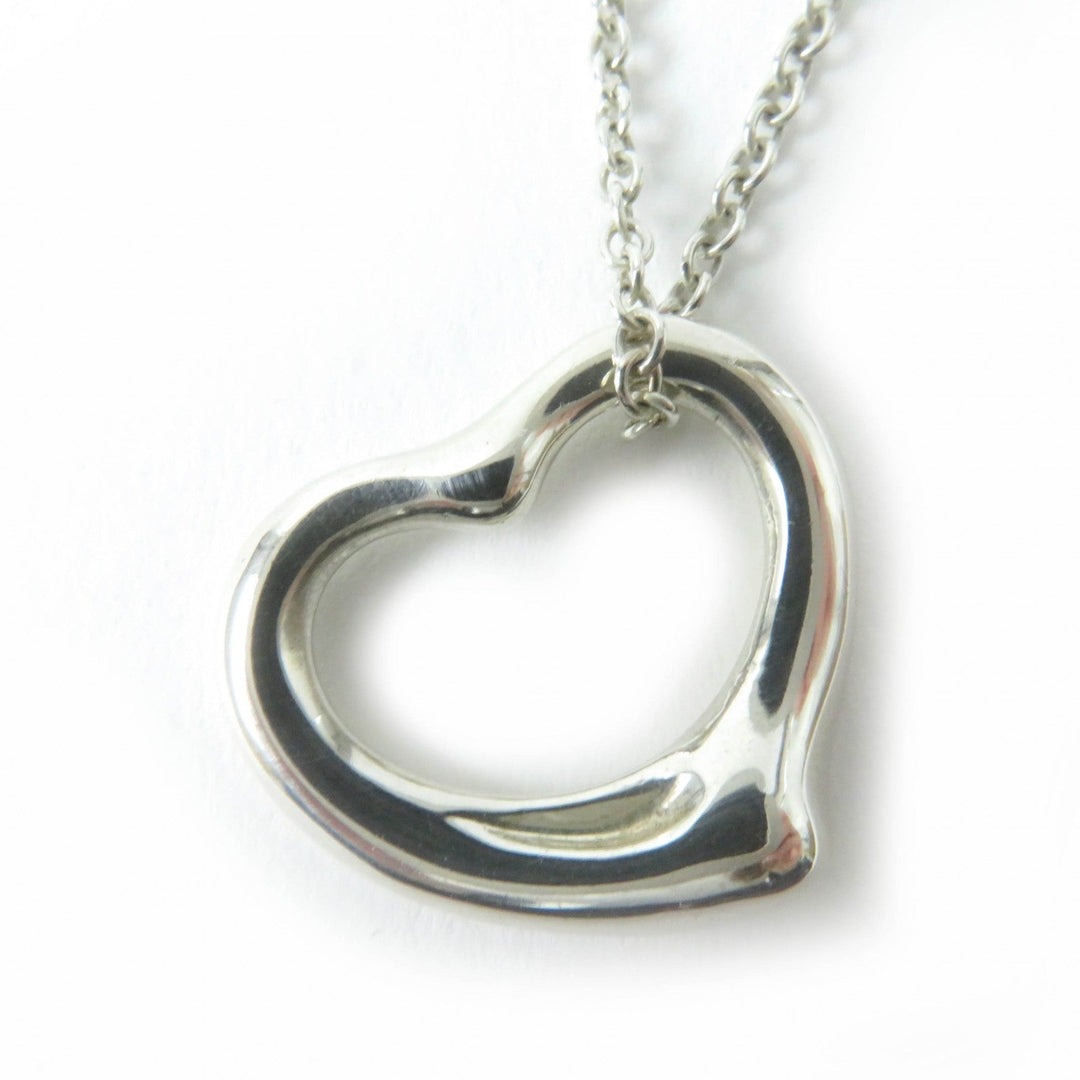 TIFFANY&Co. Necklace Main�FAG925 Silver El Saperetti Open Heart Pendant Women Used Authentic